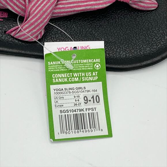 Sanuk Yoga Mat Girl's Sandles in Pink/Grey Size 9/10 - Picture 5 of 6